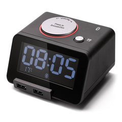 Registry Bluetooth Alarm Clock Speaker with Dual USB Charging