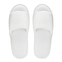 Registry Velour Open Toe Slippers, white