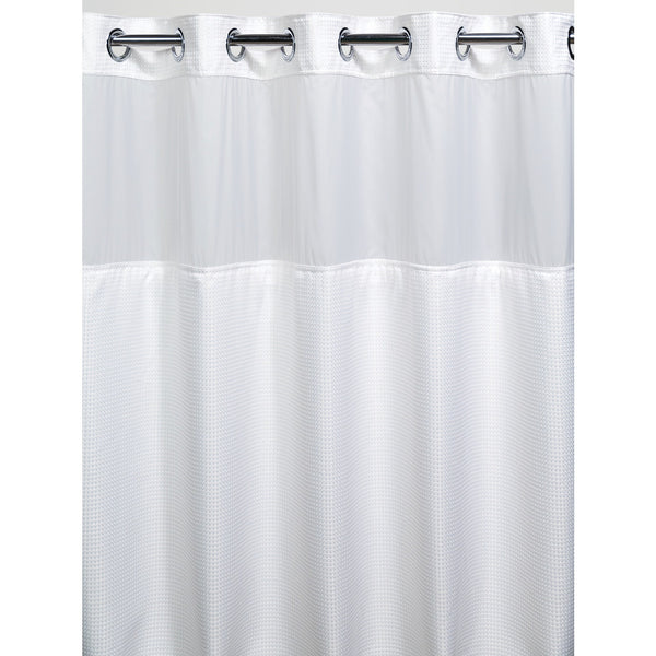 Registry Waffle Weave Hook-Free Shower Curtain, White, 71" W x 74" L