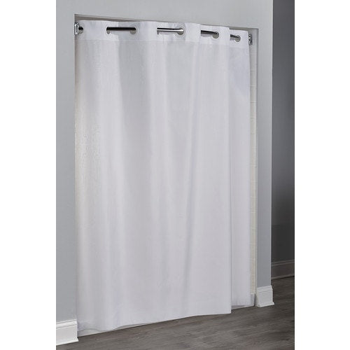 Hookless Embossed Moirè Fabric Shower Curtain, White, 71" W x 74" - SOLD OUT