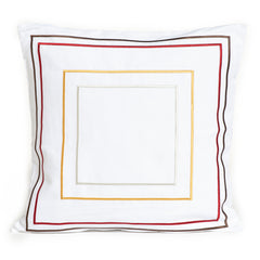 Embroidered Squares Accent Pillowcase, 18", Vibrant