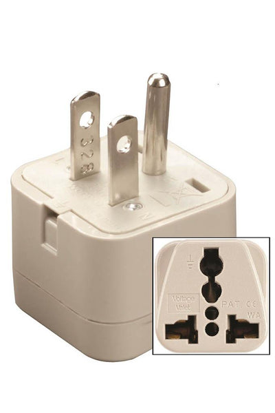 Universal to U.S. Outlet Plug Adapter White
