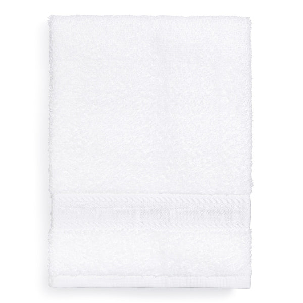 100% Ring-Spun Combed Cotton Hand Towel, White, 16" x 30"